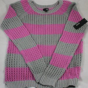 a.n.a   Grey & Orchid Pointelle Openwork Sweater